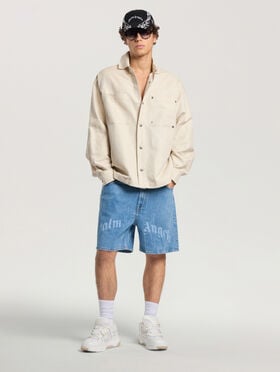 Palm Type Loose Shirt PALM ANGELS Palm Type Loose Shirt OFF WHITE - BLACK PAMGE05F26FB01
