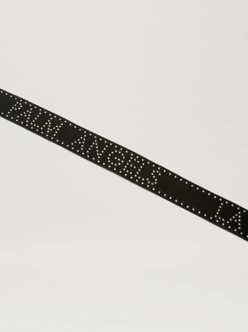 PALM ANGELS  Studs leather belt NERO/ARGENTO PWRB02BS25LEA001