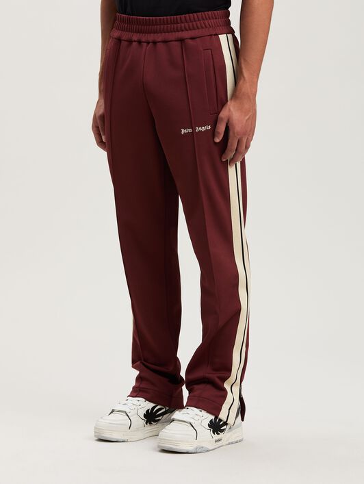 PALM ANGELS  Trainingshose mit gesticktem Logo BURGUNDY - OFF WHITE PMCJ020S25FAB001