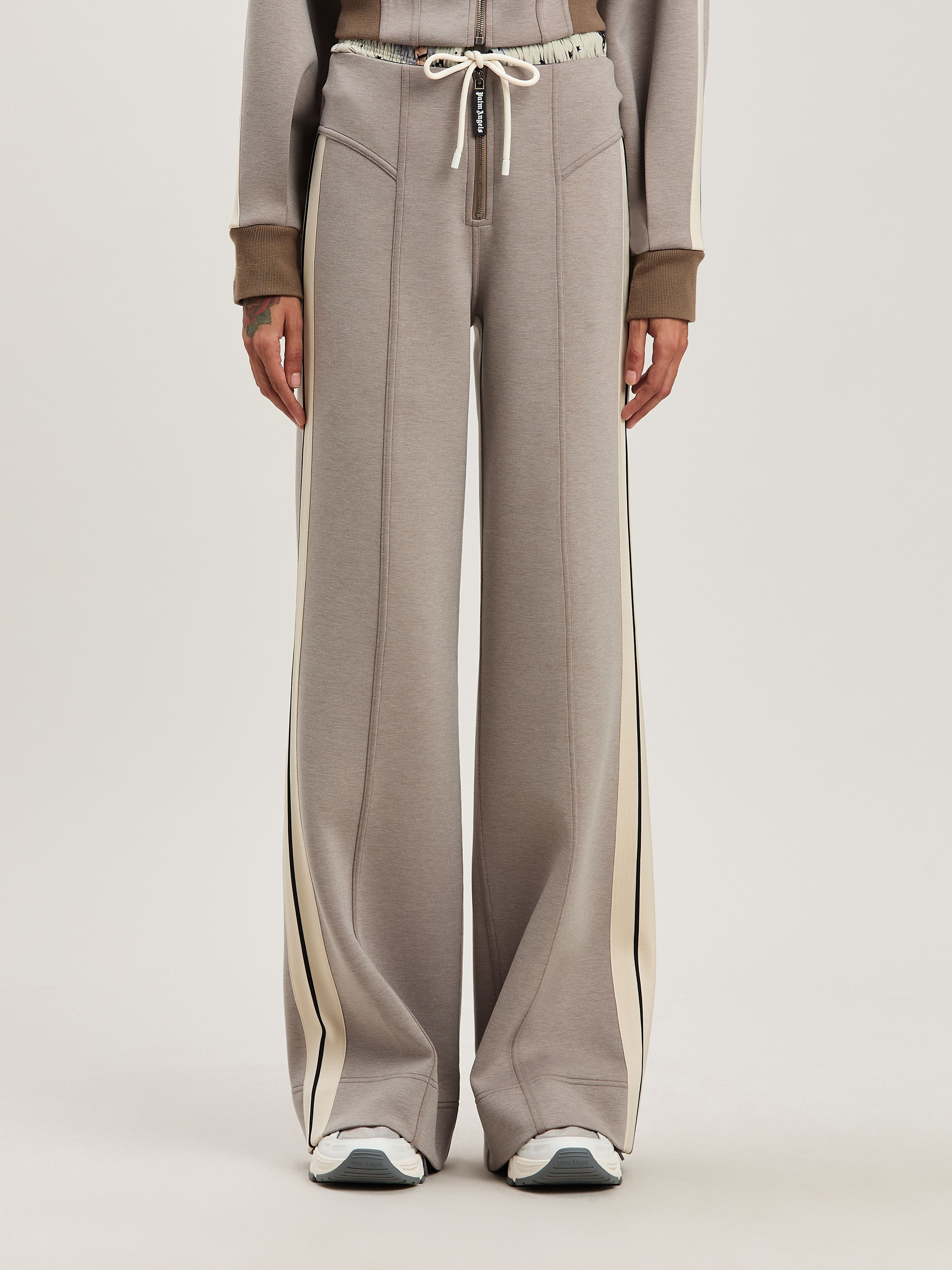 PALM ANGELS  Neoprene Track Pants TAUPE - OFF WHITE PWCA153S25FAB001