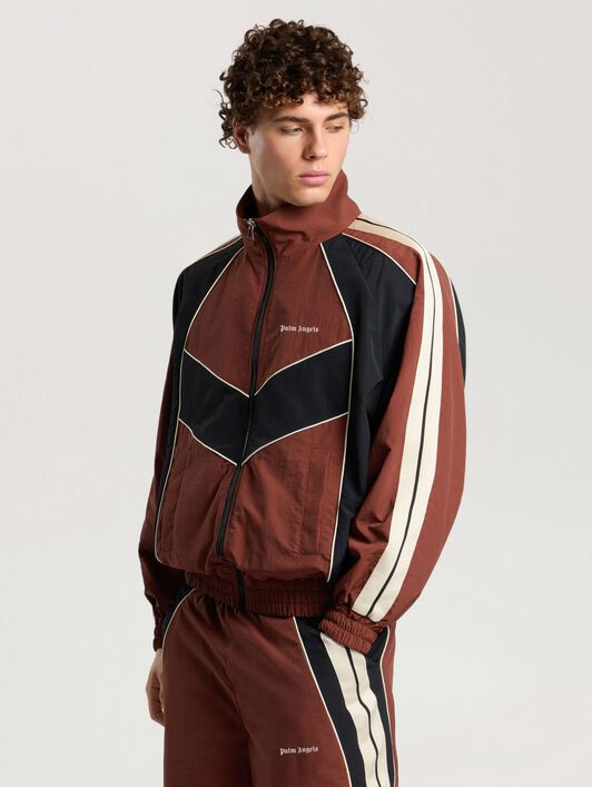 Hollywood Windbreaker Jacket PALM ANGELS Hollywood Windbreaker Jacket BROWN - BLACK PAMEB02F26FB01