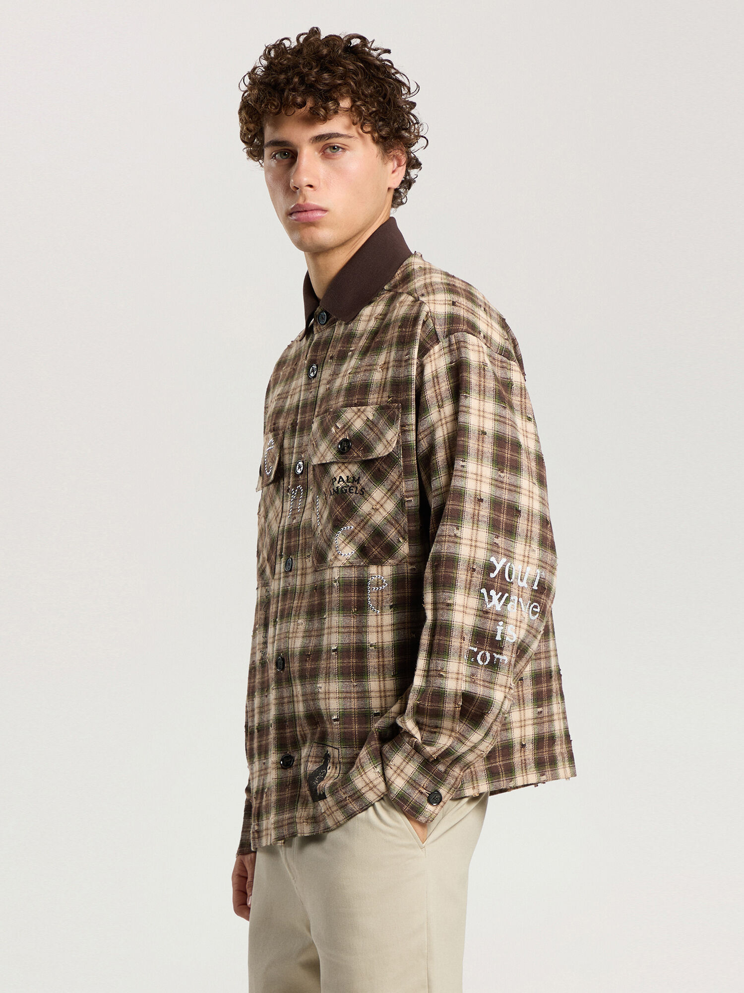 Surfer Dream Check Loose Shirt PALM ANGELS Surfer Dream Check Loose Shirt MULTICOLOR - BLACK PAMGE05F26FB02