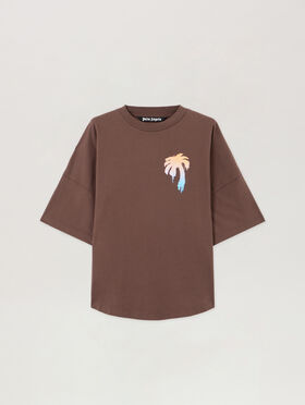 PALM ANGELS I Love PA Over T-Shirt BROWN WHITE PMAA10BS26JER003