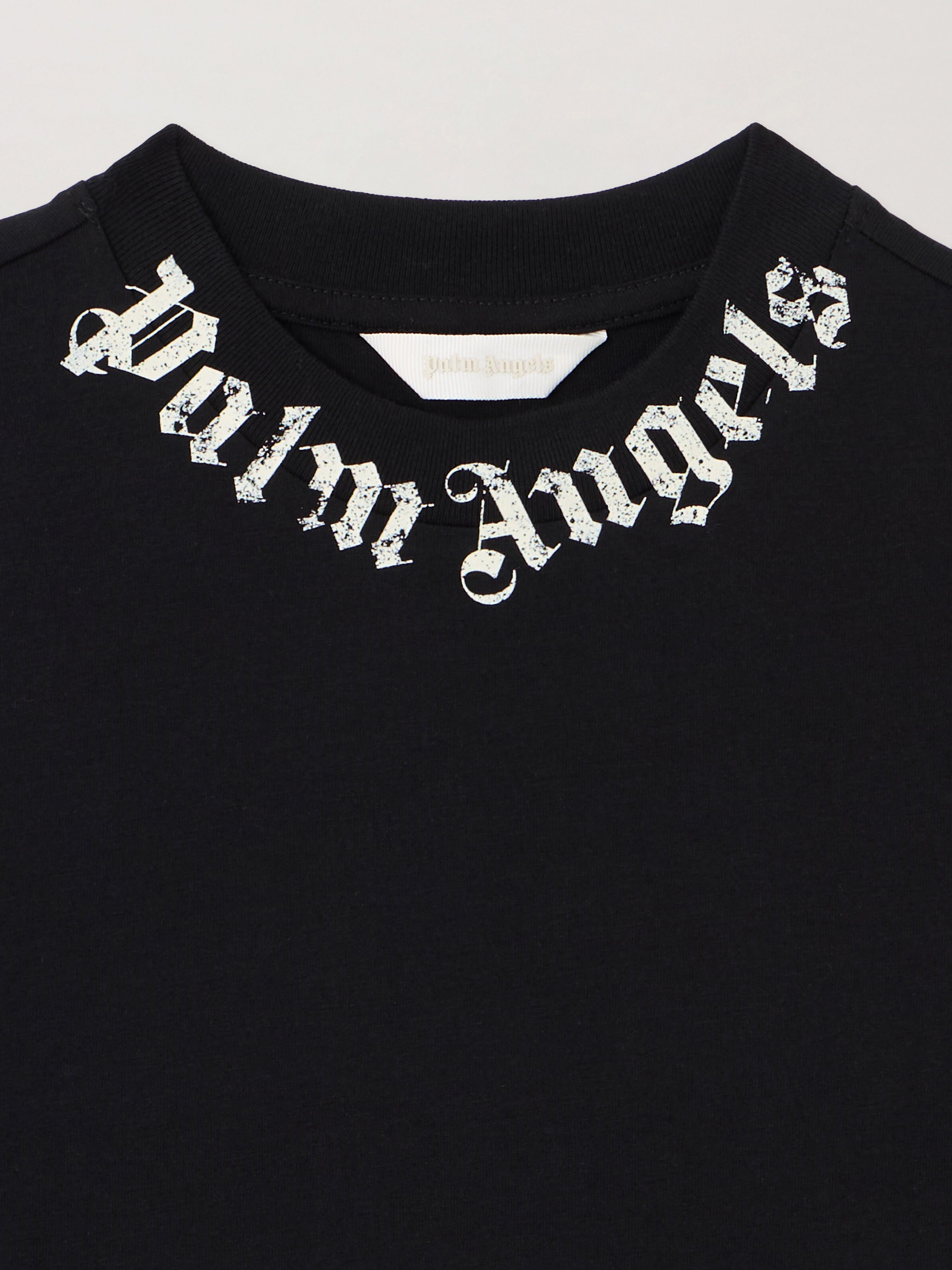 PALM ANGELS Neck Logo Brushed T-Shirt NERO/BLACK PBAA003S26JER004