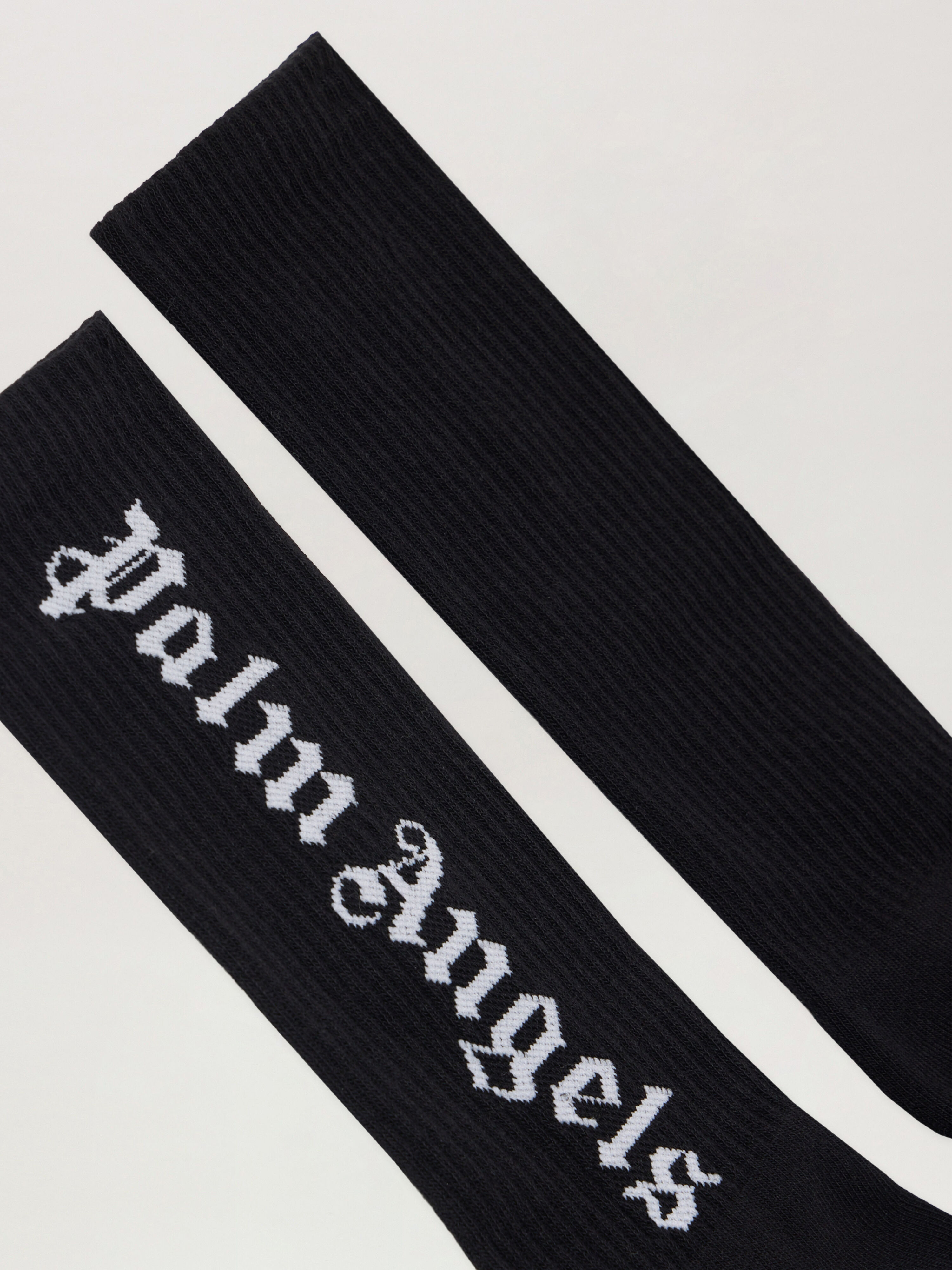 PALM ANGELS Classic Logo Socks BLACK WHITE PMRA001C99FAB002