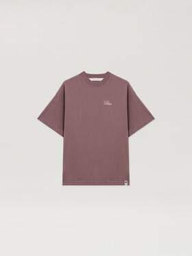 PALM ANGELS Palm Sway Loose T-Shirt MAUVE - OFF WHITE PAWAA05F26JR01