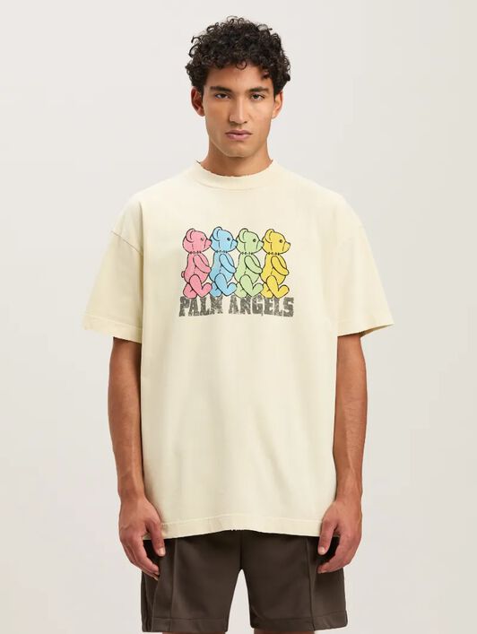PALM ANGELS  Multicolor Bear T-shirt IVORY - MULTICOLOR PMAA001S25JER006