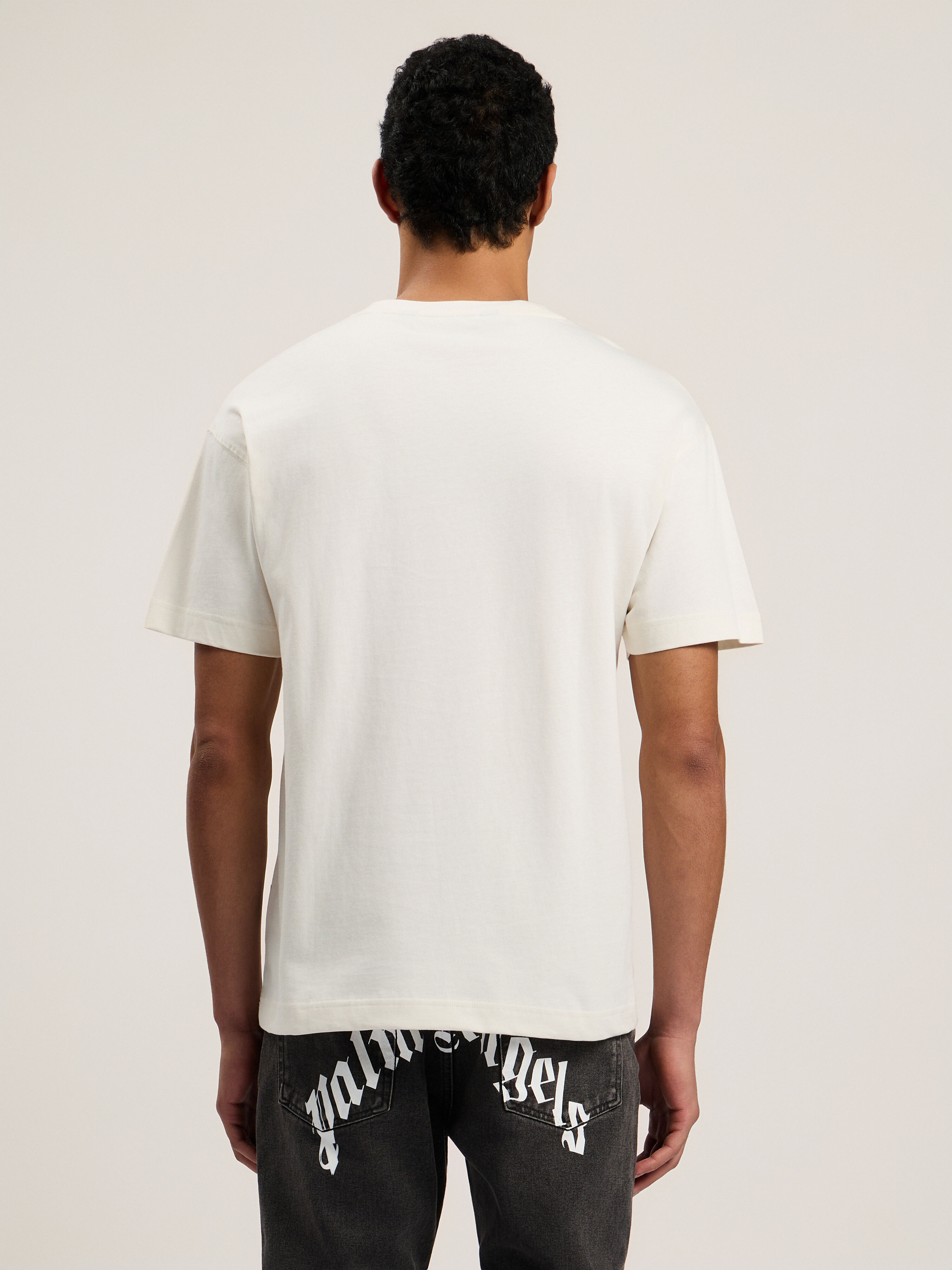 PALM ANGELS Spray City Milan T-Shirt OFF White/Blue PMAA109T26JER004