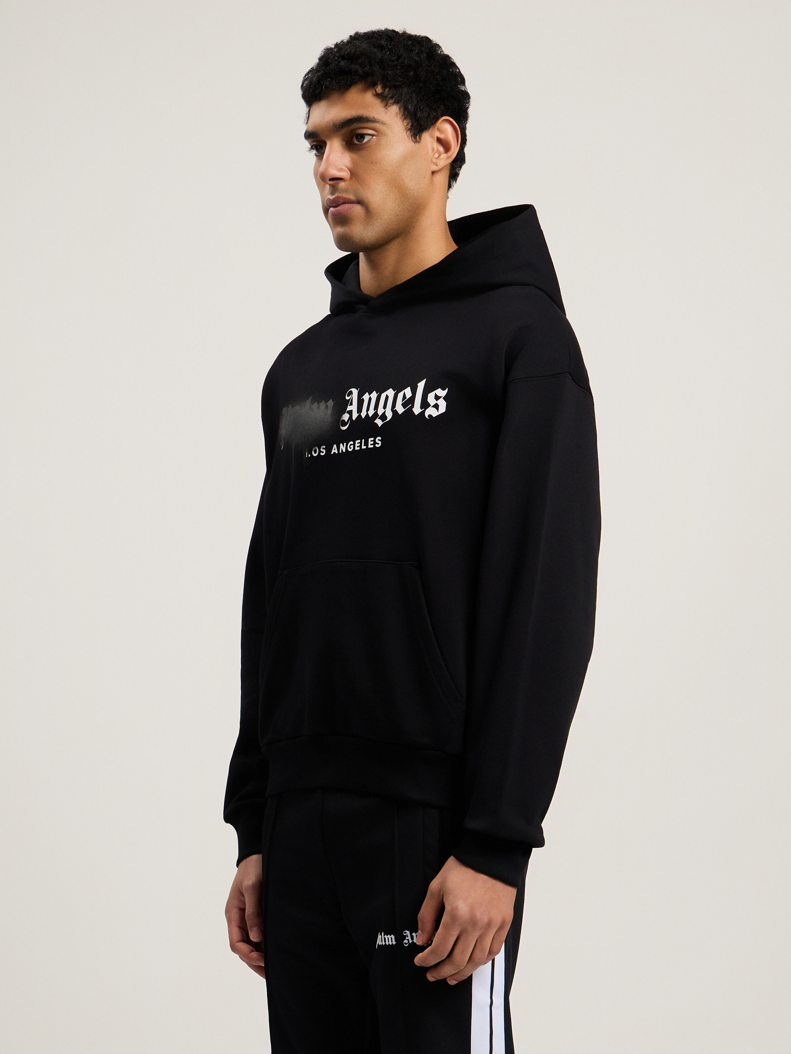 PALM ANGELS Spray City Los Angeles Hoodie Black/Black PMBB17DT26FLE001