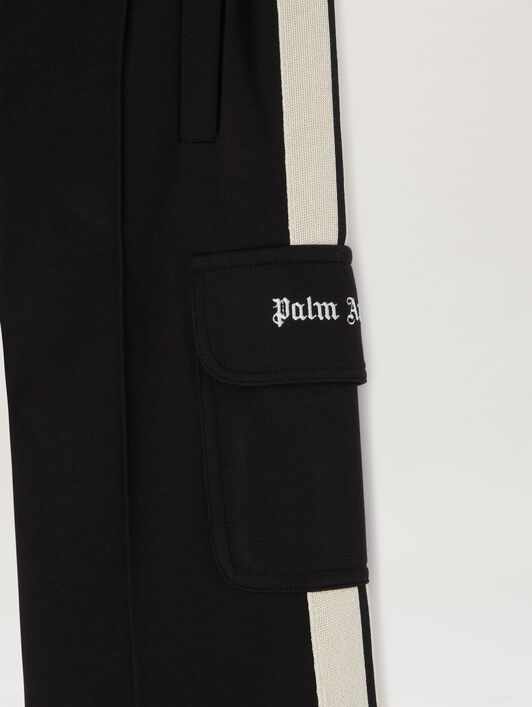 PALM ANGELS  Cargo Track Pants NERO OFF WHITE PBCJ008S25FLE001