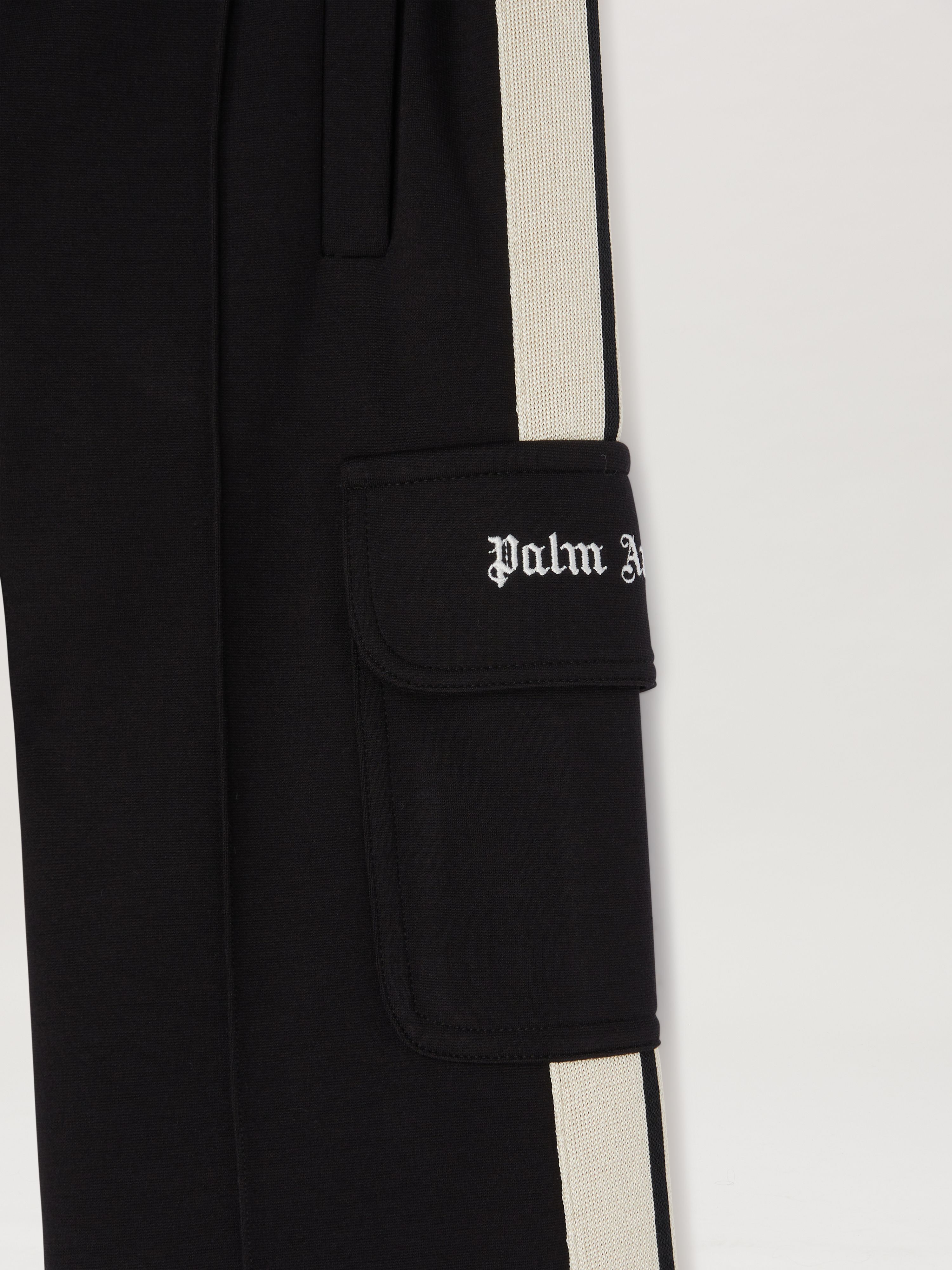 PALM ANGELS  Cargo Track Pants NERO OFF WHITE PBCJ008S25FLE001
