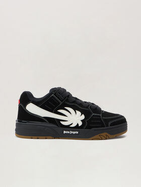 PALM ANGELS Venice Sneakers Suede BLACK - WHITE PMIA101F25LEA003