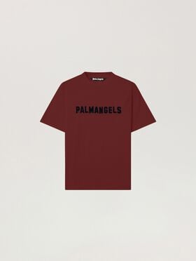 PALM ANGELS Palm Hills Regular T-Shirt BRICK RED - BLACK PAMAA01W26JR18