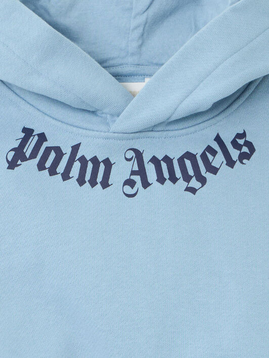 Neck Logo Reg.Hoodie PALM ANGELS Neck Logo Reg.Hoodie LIGHT BLUE - BLACK PBBB012F25FLE001