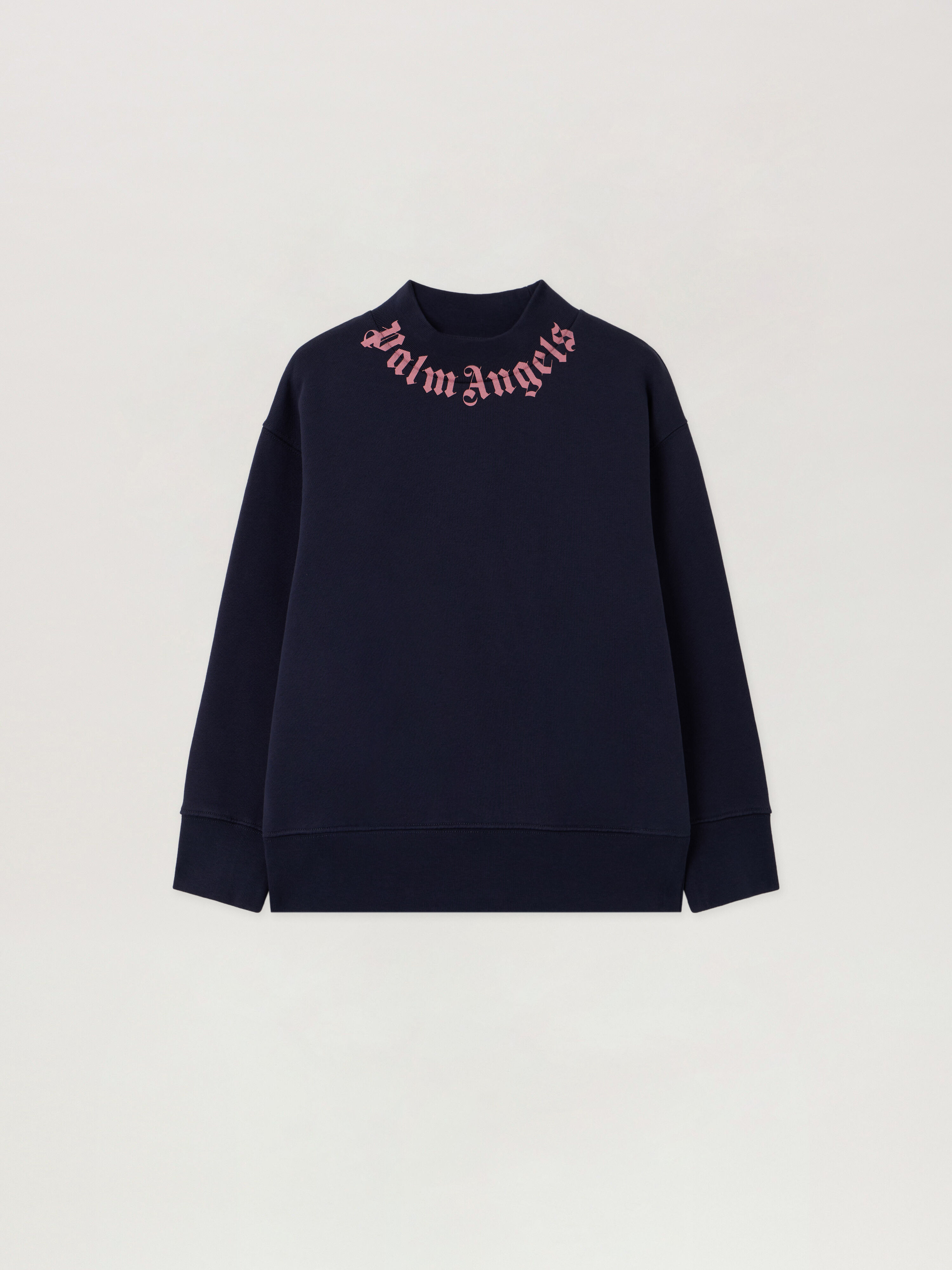 PALM ANGELS Neck Logo Reg.Crewneck NAVY BLUE - PGBA013F25FLE002