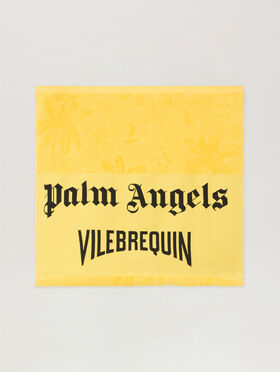 PALM ANGELS Patterned Jacquard Beach Towel YELLOW - BLACK PMRF005F25FAB001