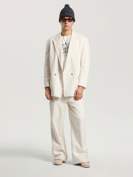Palm Tree Loose Trousers PALM ANGELS Palm Tree Loose Trousers OFF WHITE - SILVER PAMCA03F26FB01