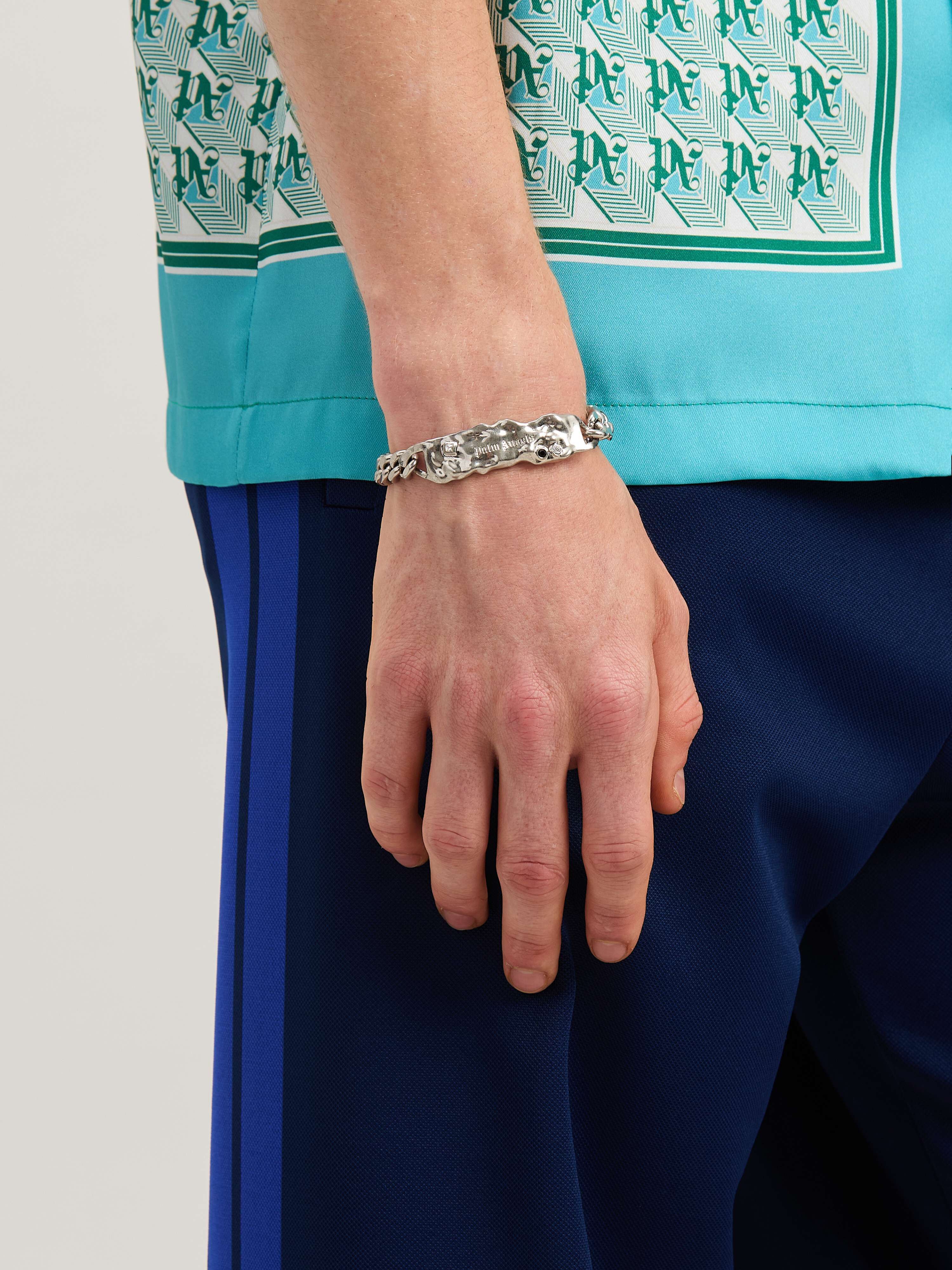 PALM ANGELS  Melted plate chain bracelet SILVER - TRANSPARENT PMOA055S25MAT001