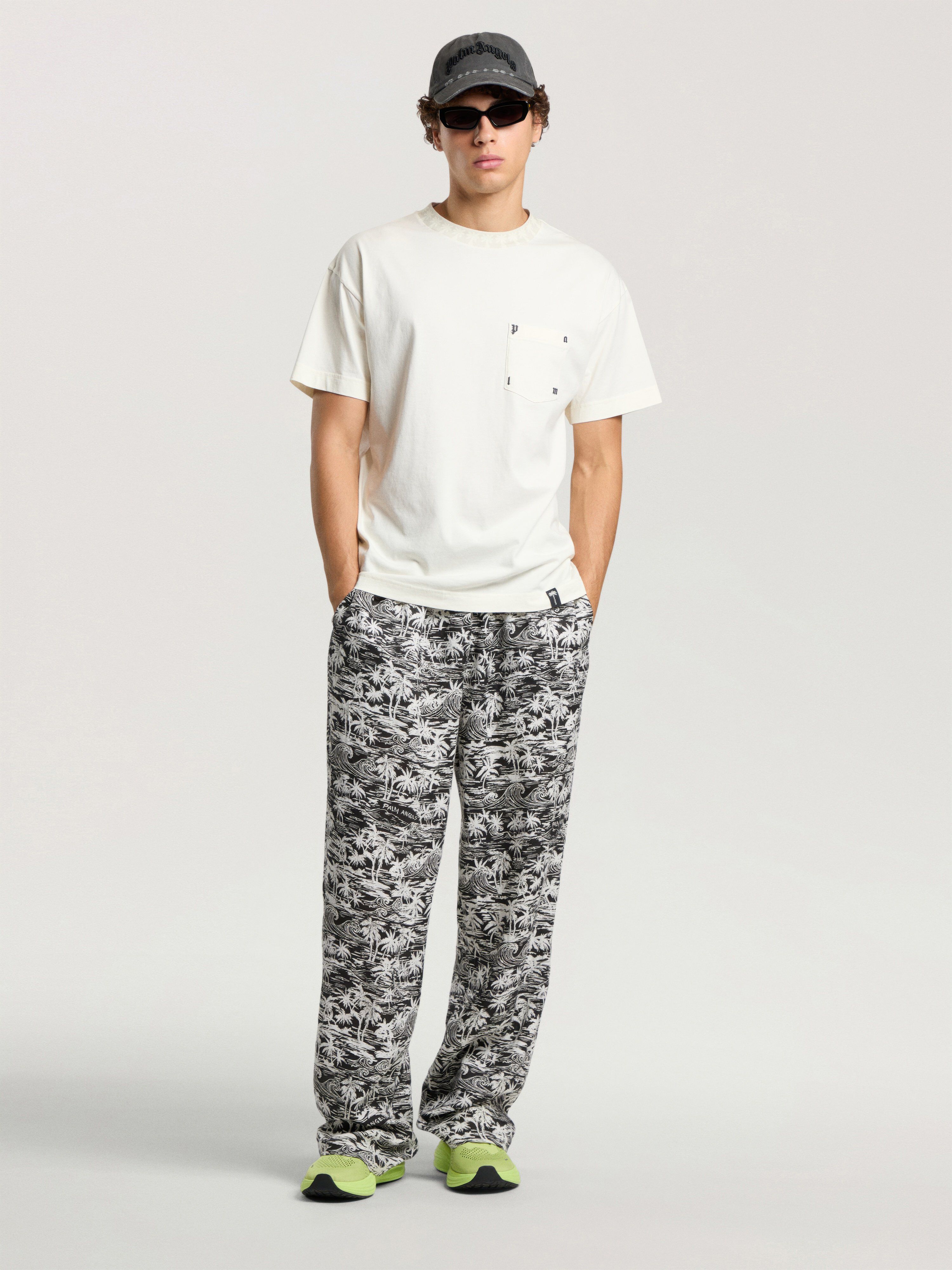 Palm Rib Regular T-Shirt PALM ANGELS Palm Rib Regular T-Shirt OFF WHITE - LIGHT GREY PAMAA08F26JR01