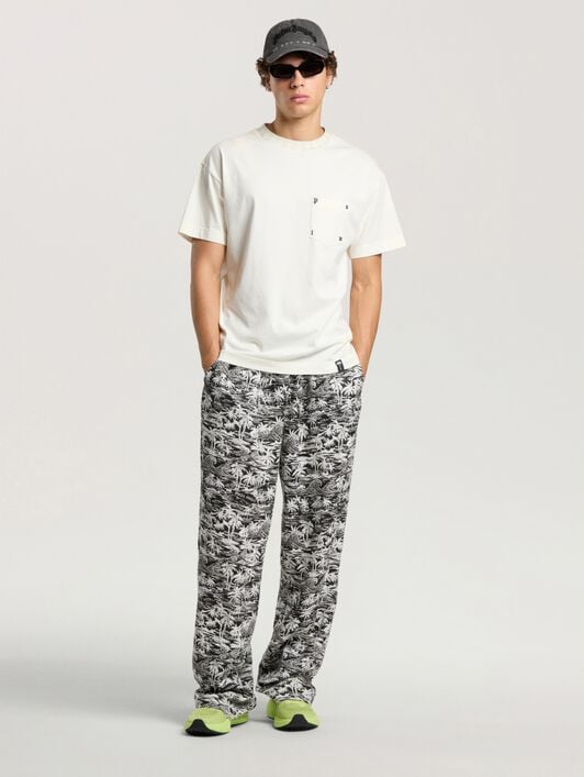 Palm Rib Regular T-Shirt PALM ANGELS Palm Rib Regular T-Shirt OFF WHITE - LIGHT GREY PAMAA08F26JR01