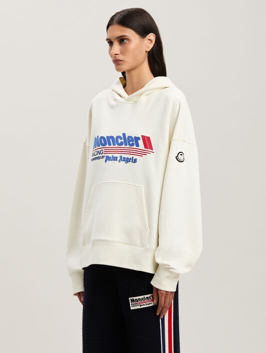 PALM ANGELS  Racing Hoodie Moncler x Palm Angels WHITE - BLUE PMBA08DT25FLE001