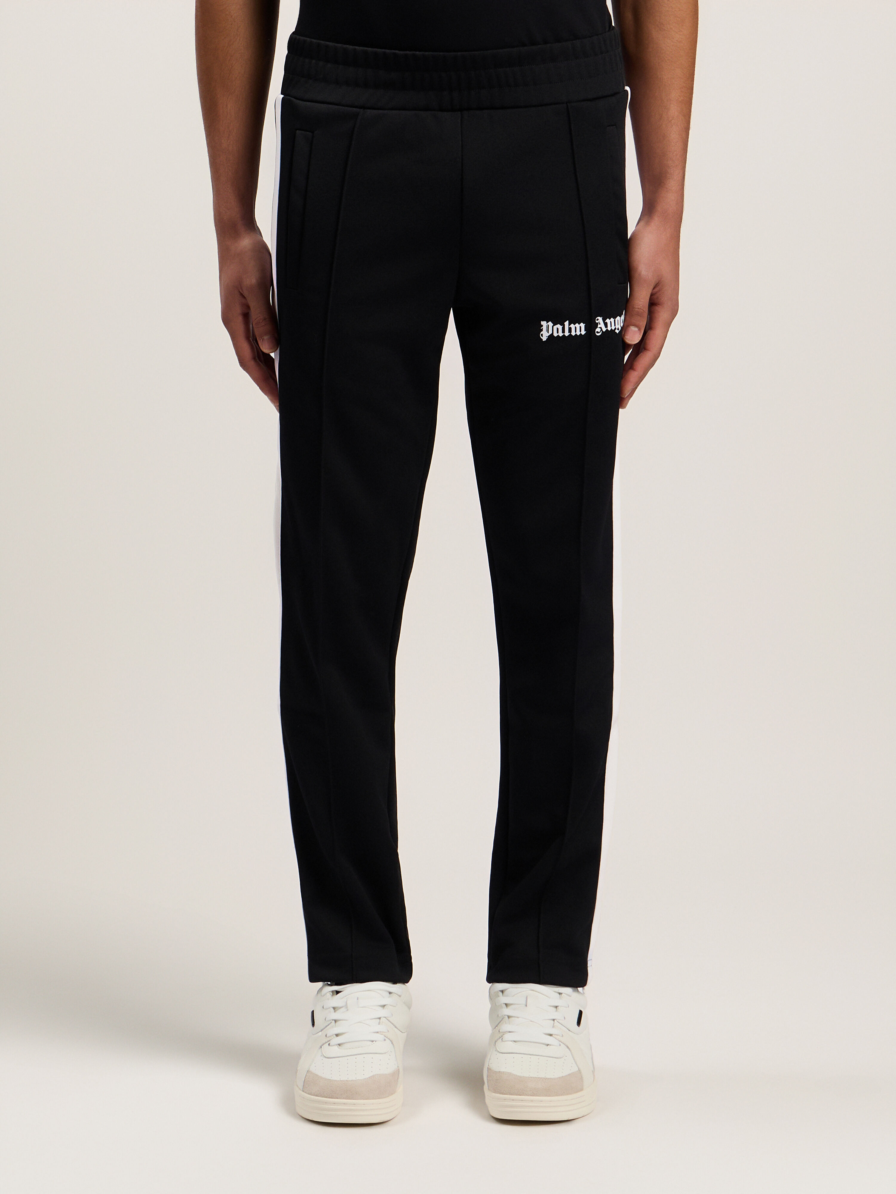 PALM ANGELS Slim Track Pants BLACK WHITE PMCJ005C99FAB002