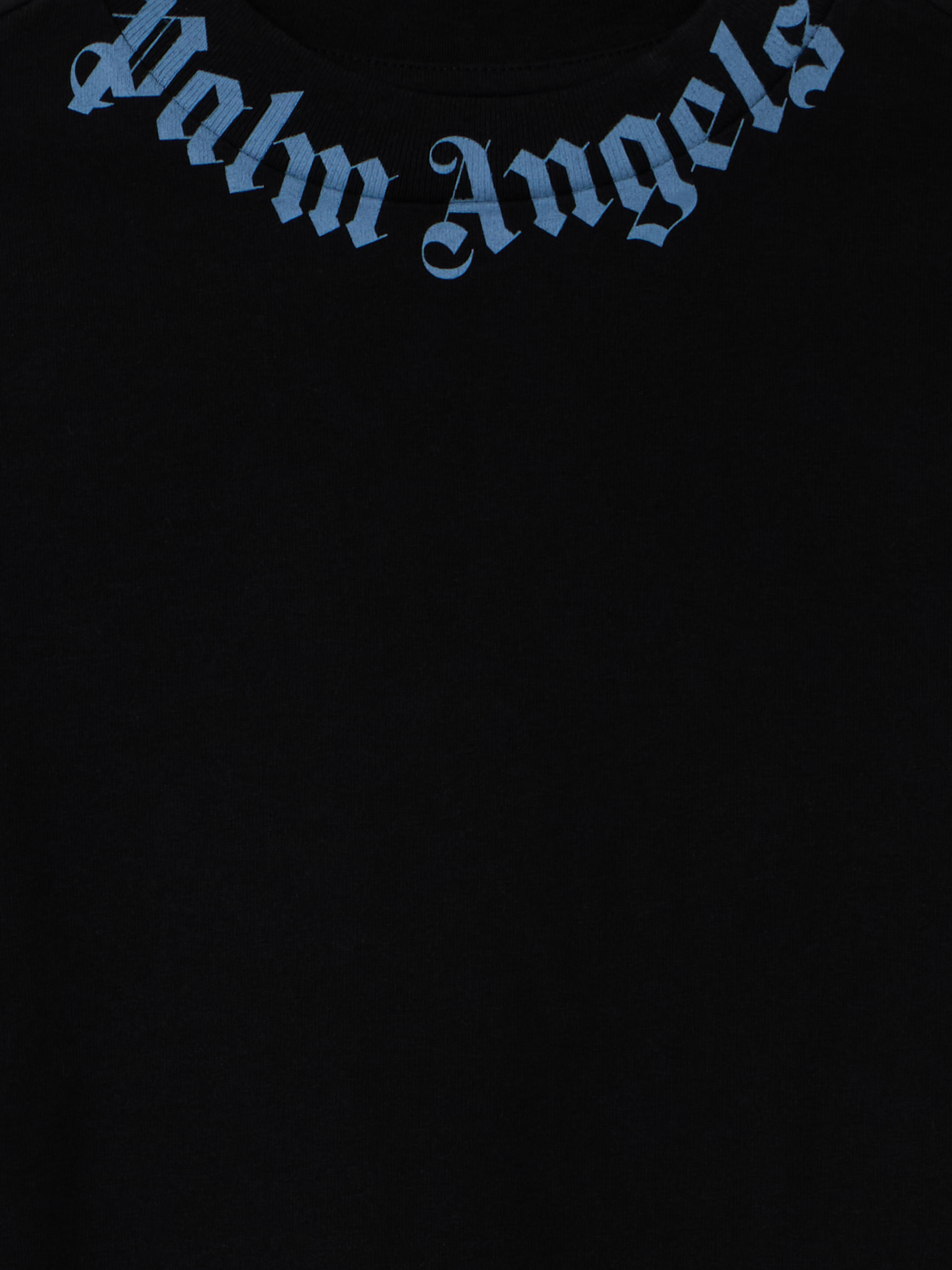 Neck Logo Regular T-Shirt in BLACK - LIGHT BLUE | Palm Angels®