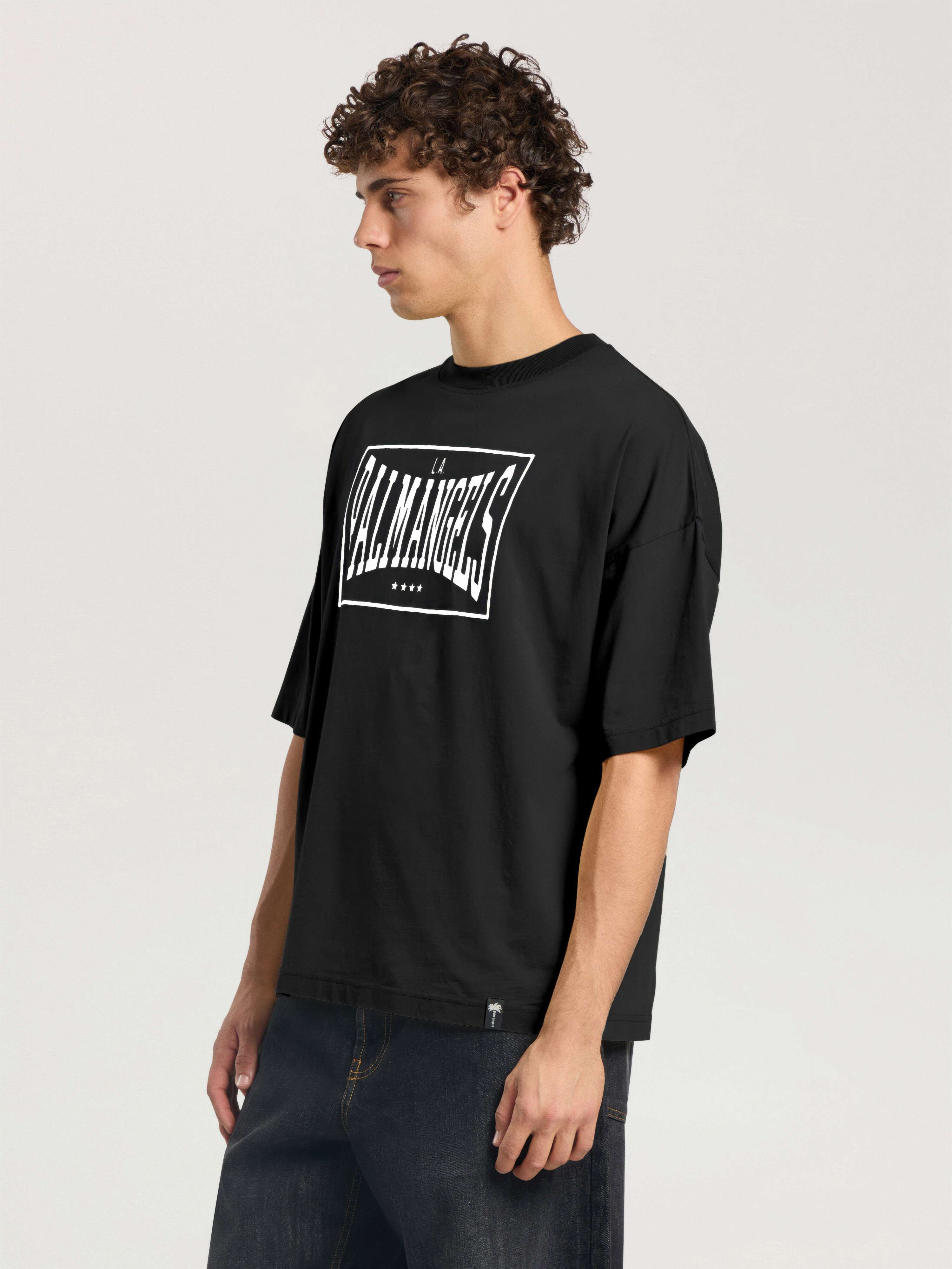 Vintage Box Logo Loose T-Shirt PALM ANGELS Vintage Box Logo Loose T-Shirt BLACK - OFF WHITE PAMAA03F26JR04