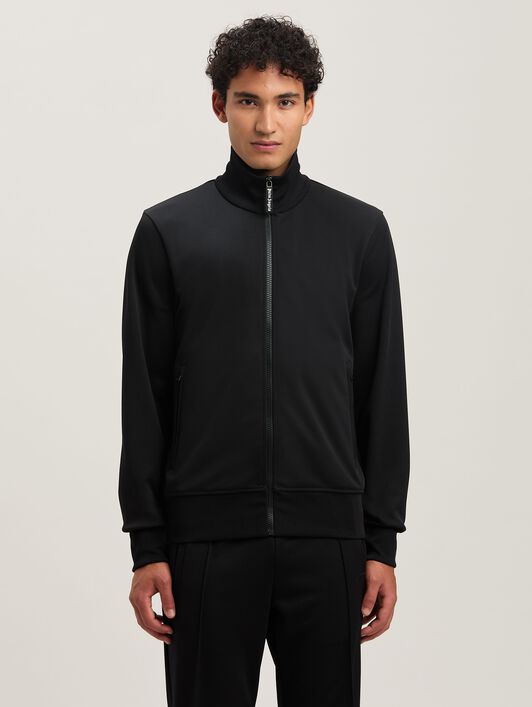 PALM ANGELS  Trainingsjacke mit geschwungenem Logo BLACK - OFF WHITE PMBD089S25FAB001