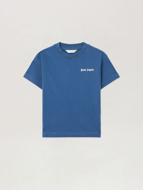 PALM ANGELS Logo. T-Shirt BLU/BLUE PBAA003S26JER002
