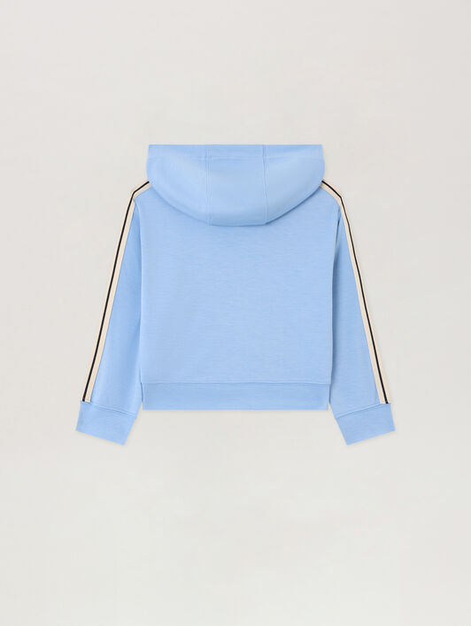 PALM ANGELS Track Hoodie Full Zip CELESTE/LIGHT BLUE PB3X003S26FLE001