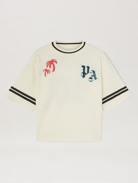 PALM ANGELS  Palm Team T-shirt BUTTER BLACK PBAA002S25JER004