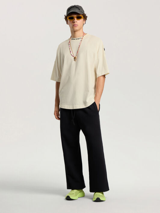 PALM ANGELS T-Shirt Oversize Con Logo Classico OFF WHITE - BLACK PAMAA05F26JR02