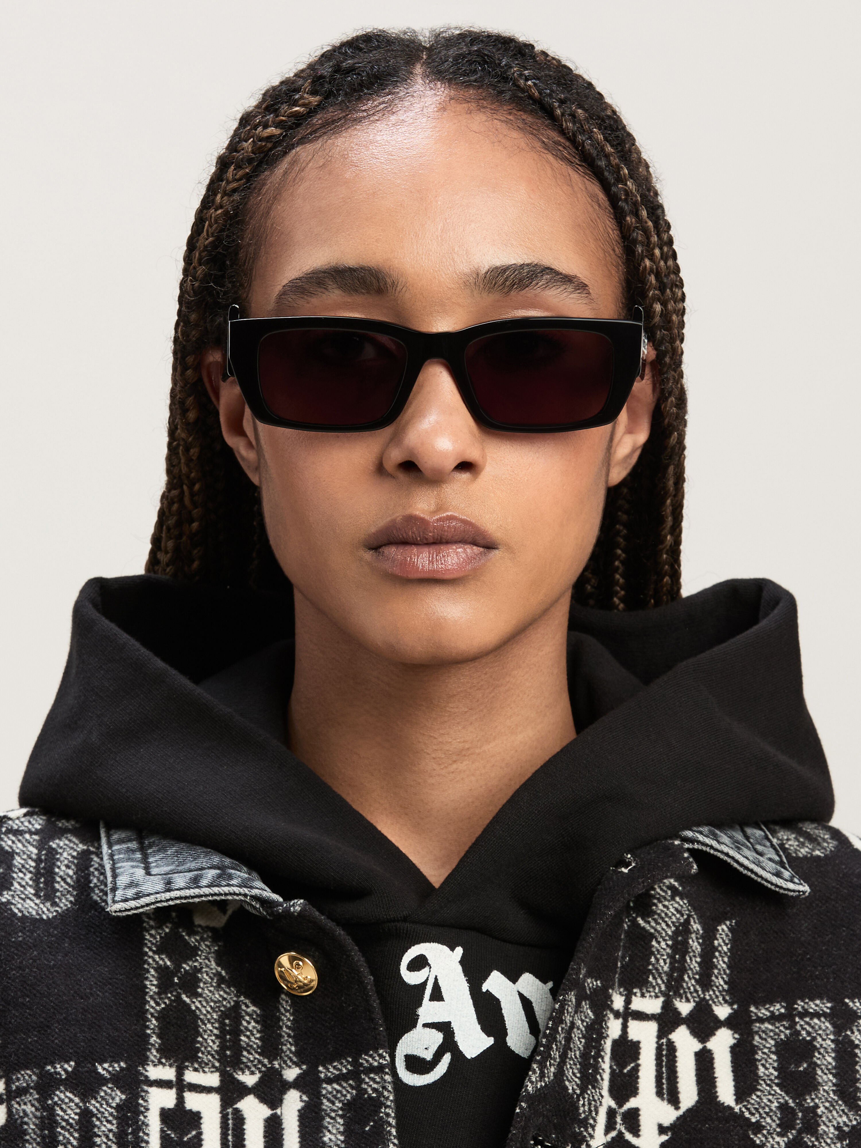PALM ANGELS PALM SUNGLASSES BLACK DARK GREY PERI002C99PLA001