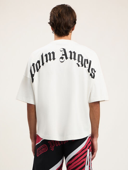 PALM ANGELS Classic Logo Over T-Shirt OFF WHITE BLACK PMAA10BS26JER007