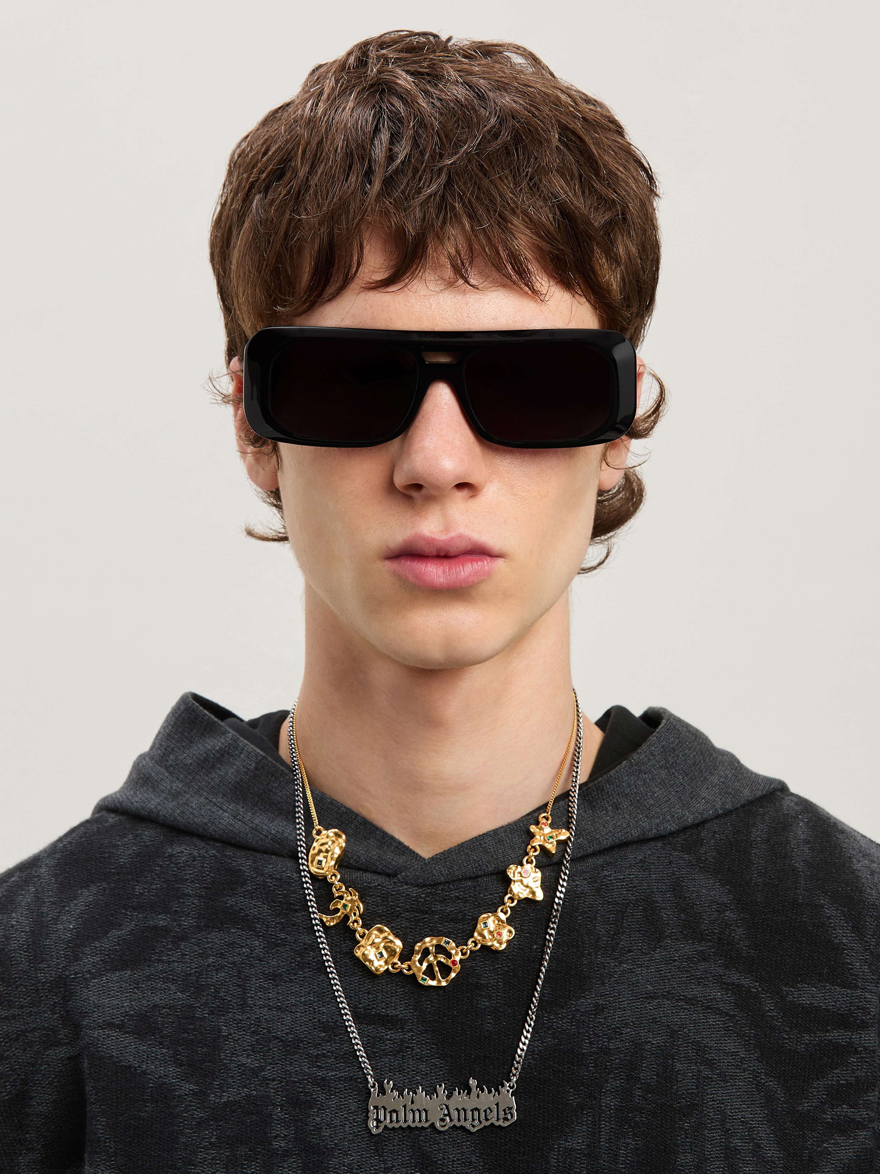 PALM ANGELS  Willow sunglasses BLACK - DARK GREY PERI102S25PLA001