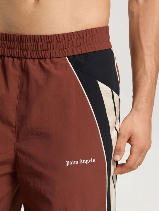 Hollywood Nylon Track Pants PALM ANGELS Hollywood Nylon Track Pants BROWN - BLACK PAMCA02F26FB01