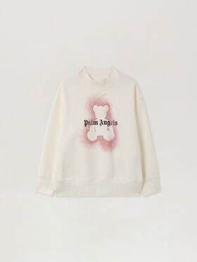 PALM ANGELS Pa Spray Bear Crewneck OFF WHITE - PGBA013F25FLE004
