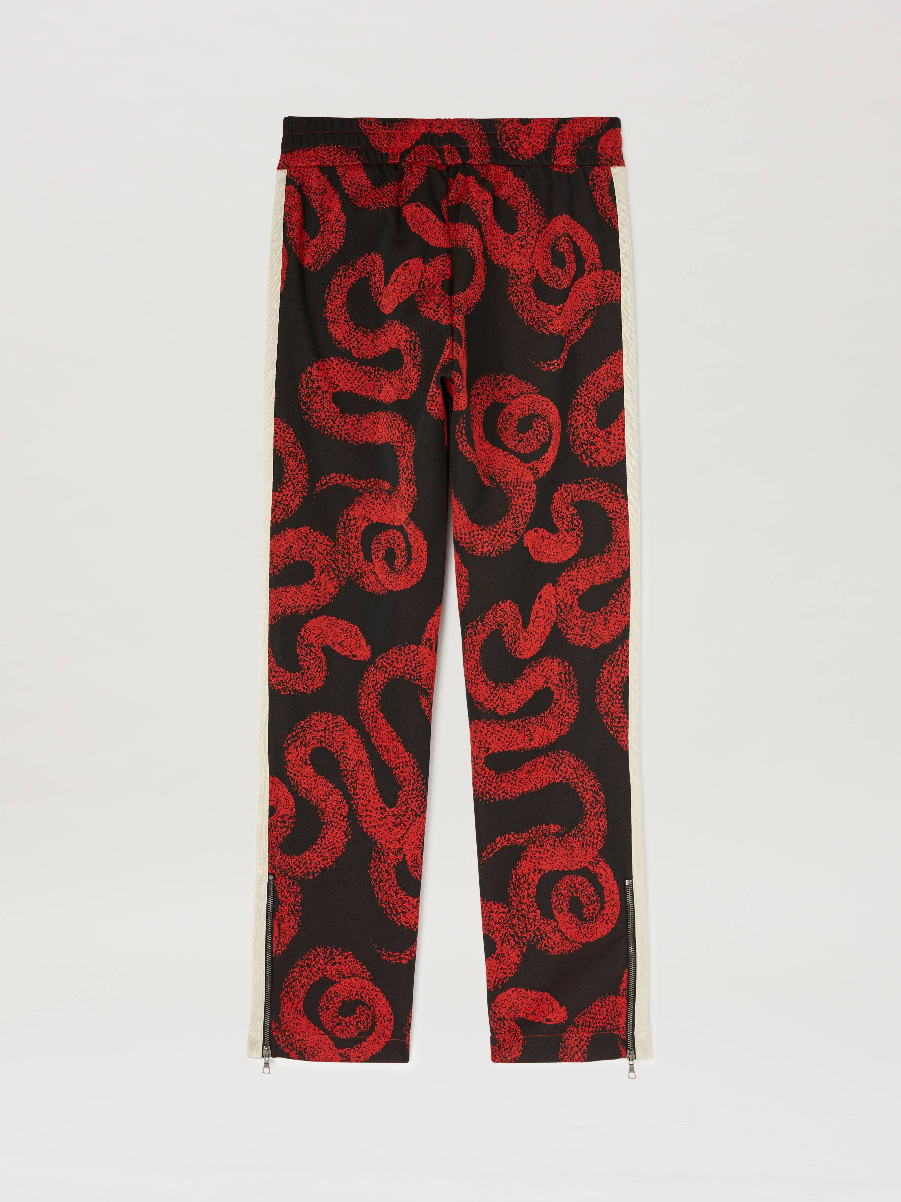 PALM ANGELS  Lunar New Year Snake Track Pants RED - BLACK PMCJ020G25FAB001