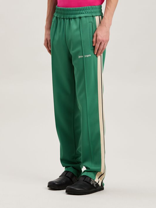 PALM ANGELS  Trainingshose mit gesticktem Logo FOREST GREEN - OFF WHITE PMCJ020S25FAB001
