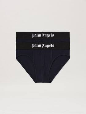 PALM ANGELS  Logo band bipack slip NAVY BLUE - BLACK PMUF002S25FAB001
