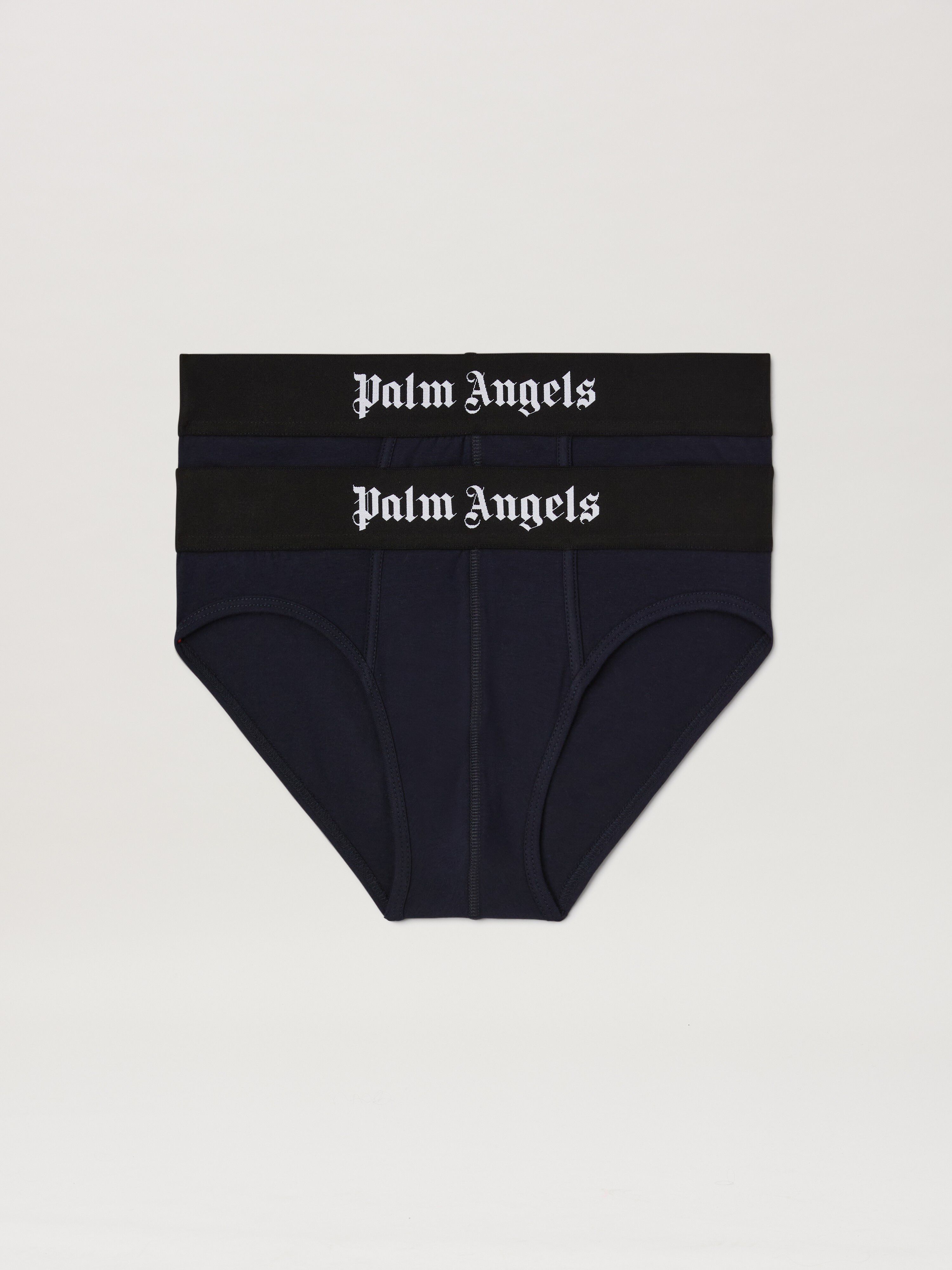 PALM ANGELS  Logo band bipack slip NAVY BLUE - BLACK PMUF002S25FAB001