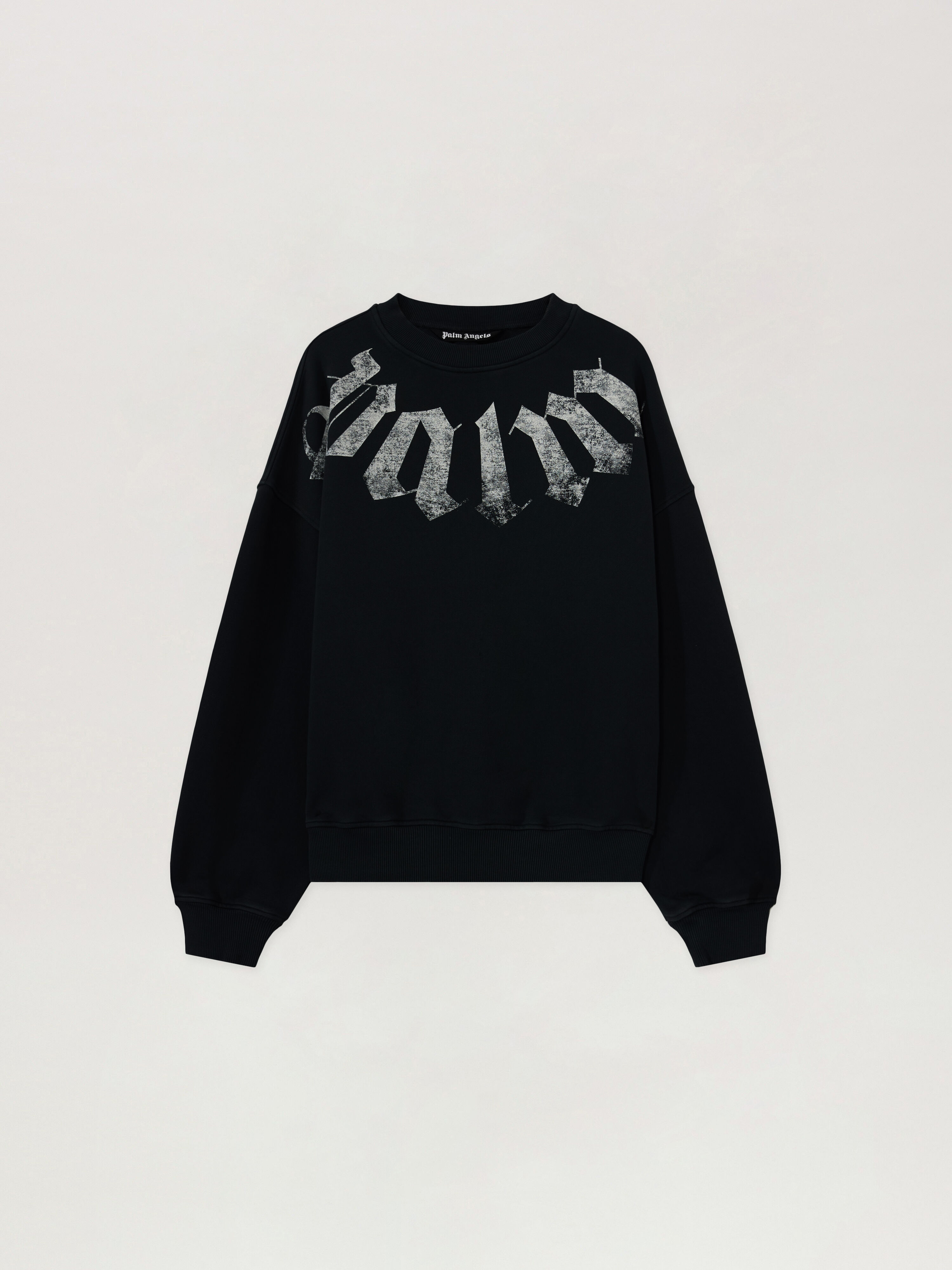 Felpa Big Neck Logo Loose PALM ANGELS Felpa Big Neck Logo Loose BLACK - OFF WHITE PAMBA04F26FL01