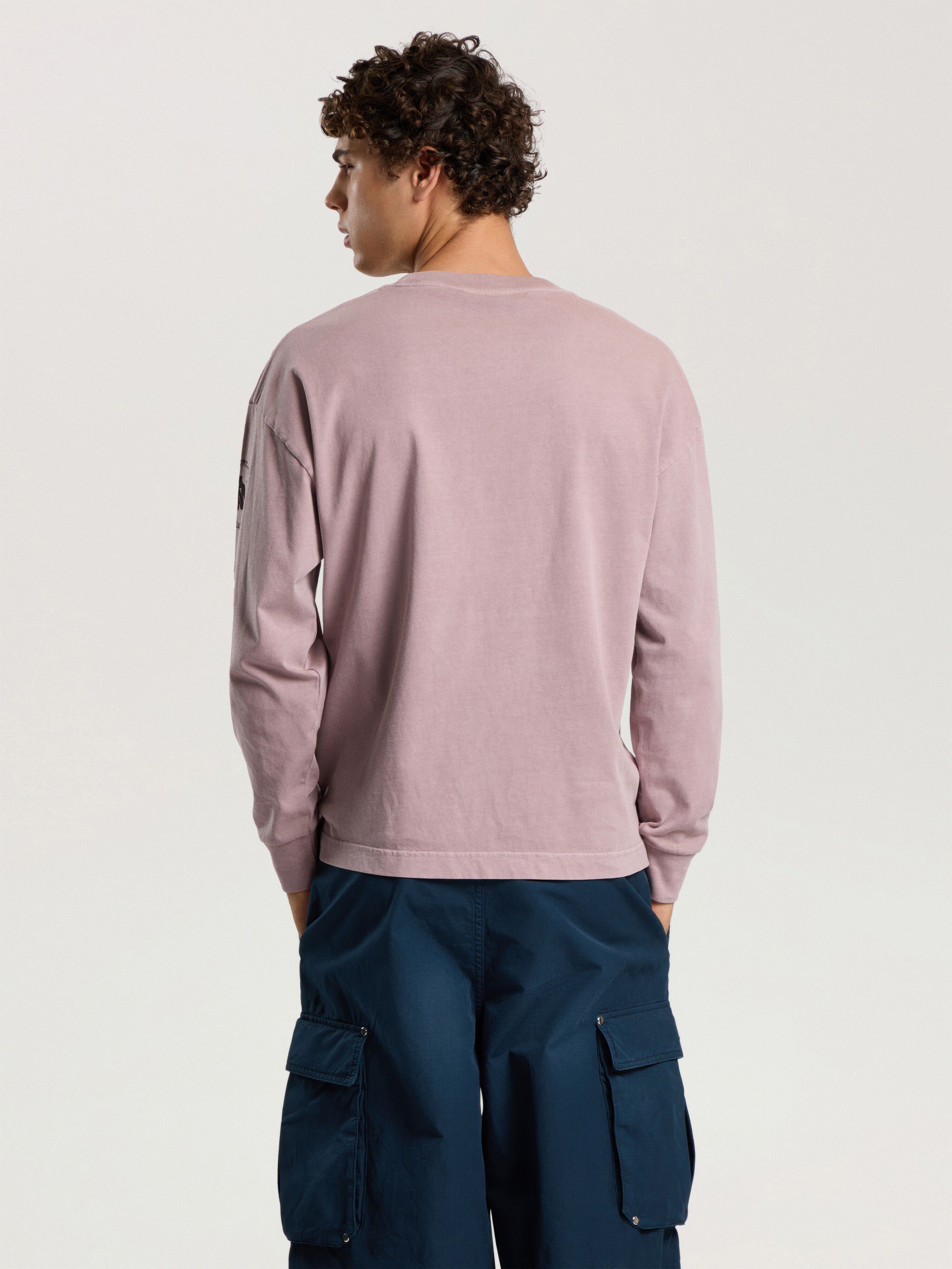 Devil Herald Long Sleeve T-Shirt PALM ANGELS Devil Herald Long Sleeve T-Shirt MAUVE - BROWN PAMAB01F26JR01