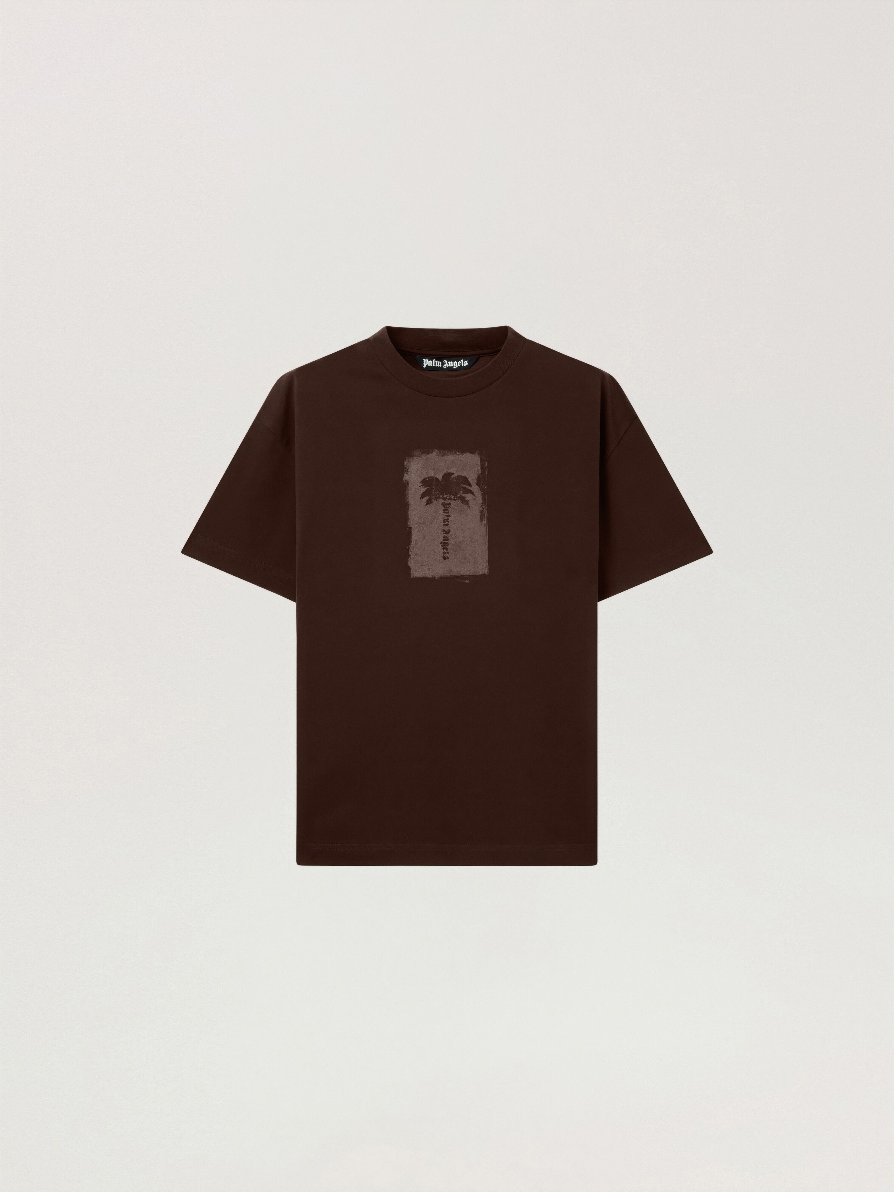 Brushed Palm Tree Regular T-Shirt PALM ANGELS Brushed Palm Tree Regular T-Shirt BROWN - KAKI PAMAA01W26JR19