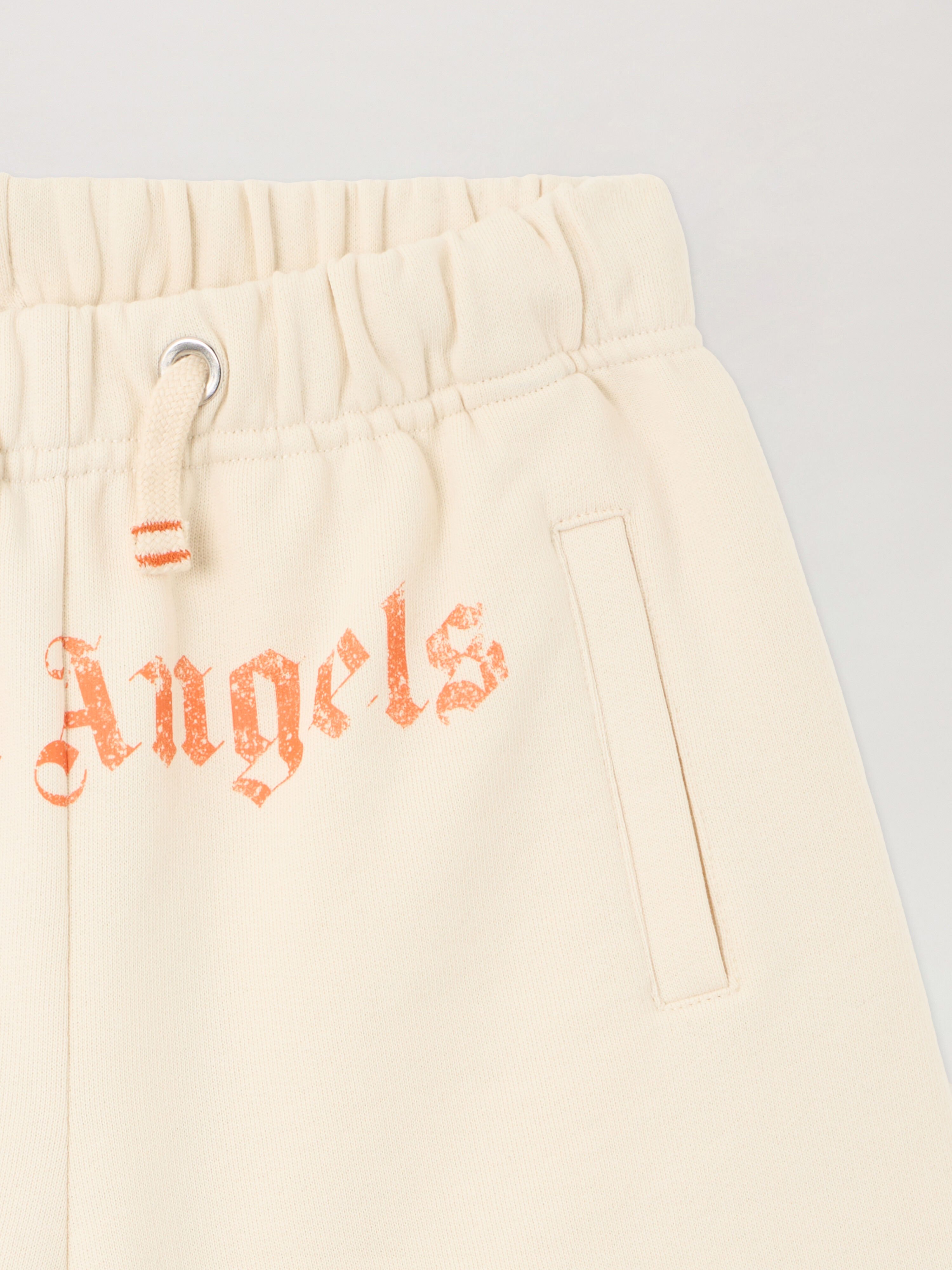 PALM ANGELS Logo Brushed Sweatshort OFF WHITE PBCI006S26FLE003