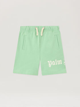 PALM ANGELS Overlogo Sweatshort VERDE/GREEN PBCI006S26FLE001