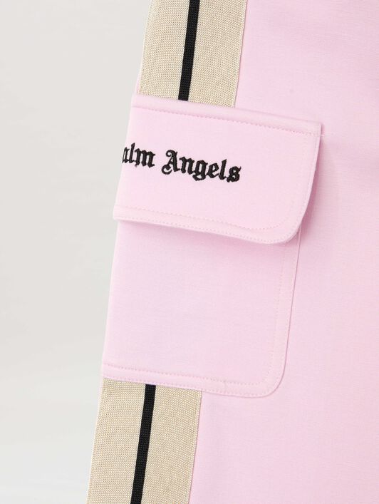 PALM ANGELS  Track cargo wide pants ROSE PINK BLACK PGCJ011S25FLE001