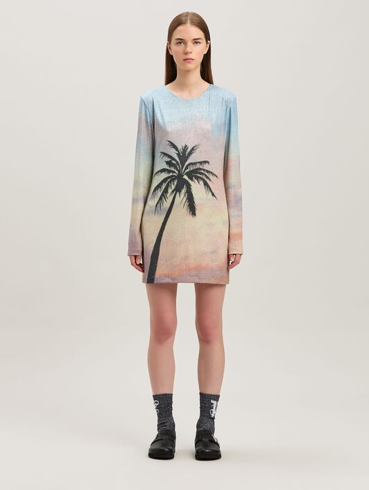 PALM ANGELS  Sunrise palm dress MULTICOLOR - BLACK PWDB256S25FAB001