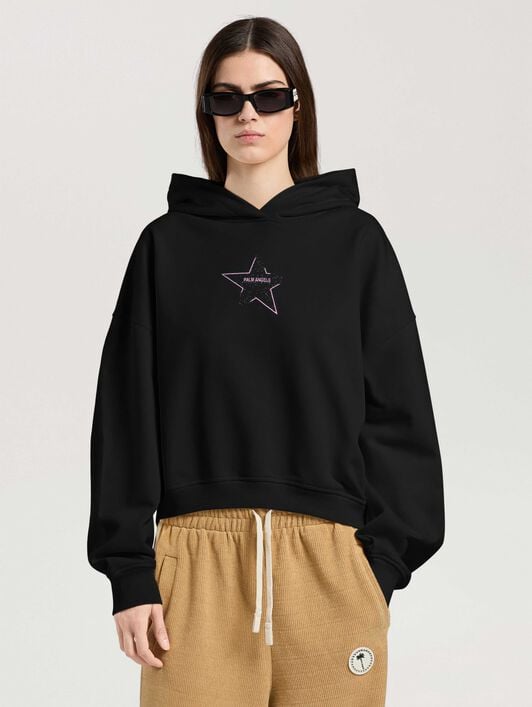Icon Palm Loose Hoodie PALM ANGELS Icon Palm Loose Hoodie BLACK - PINK PAWBB05W26FL02